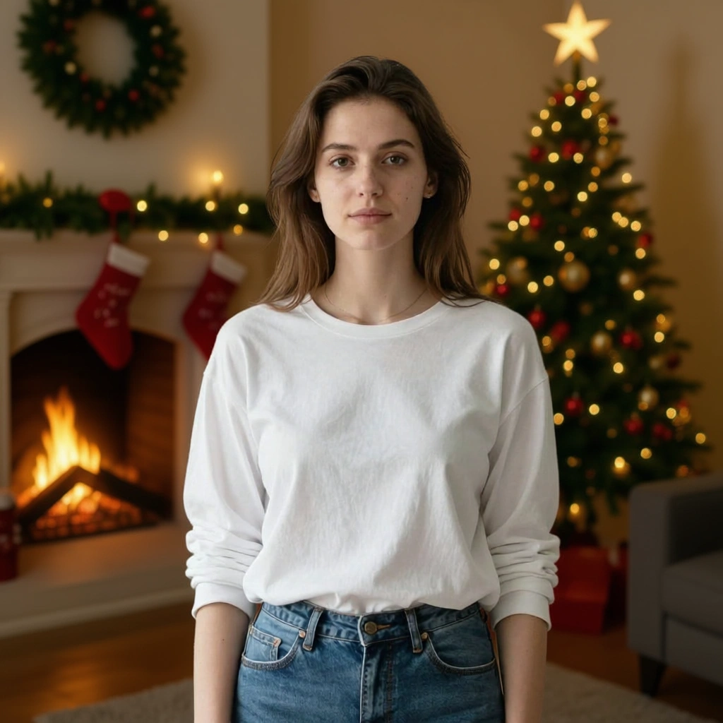 After - cozy Christmas living room