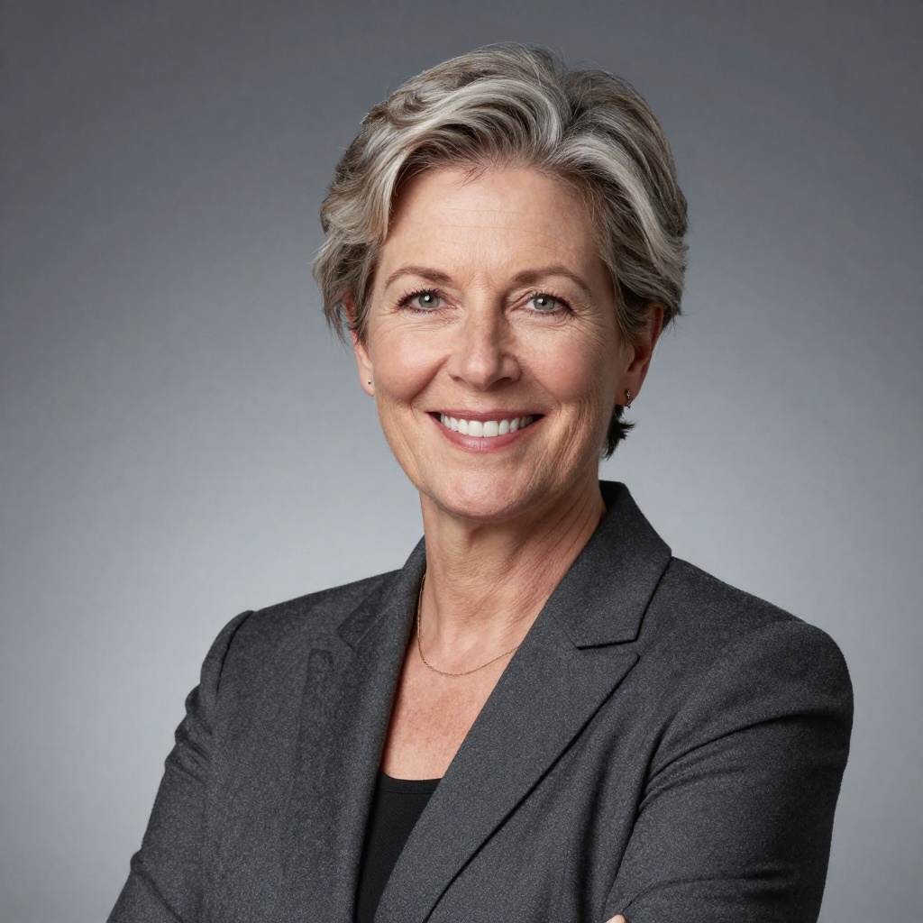 AI generated professional headshot - woman in corporate setting